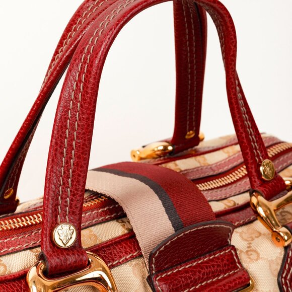 Gucci Aviatrix Guccissima Hysteria Leather-Trimmed Boston Bag - Picture 7 of 13